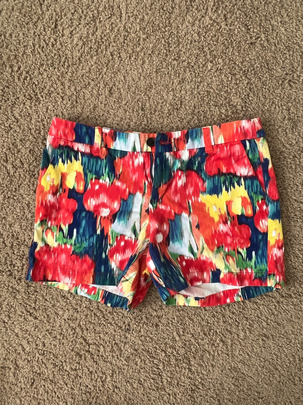 Merona Women's Vibrant Floral High Waist Shorts - Red, Yellow, Blue, Green